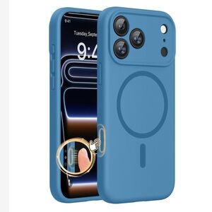 Blue Silicone Magnetic Protective Case for iPhone 17 PRO MAX